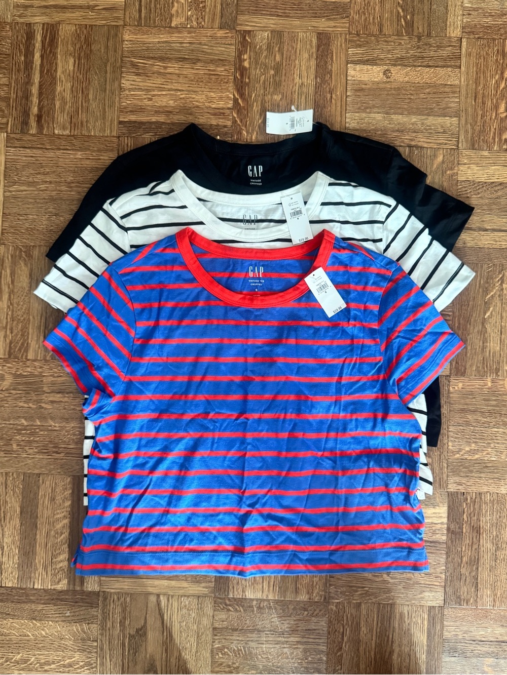 NWT GAP vintage soft cropped tees - set of 3. 100% cotton